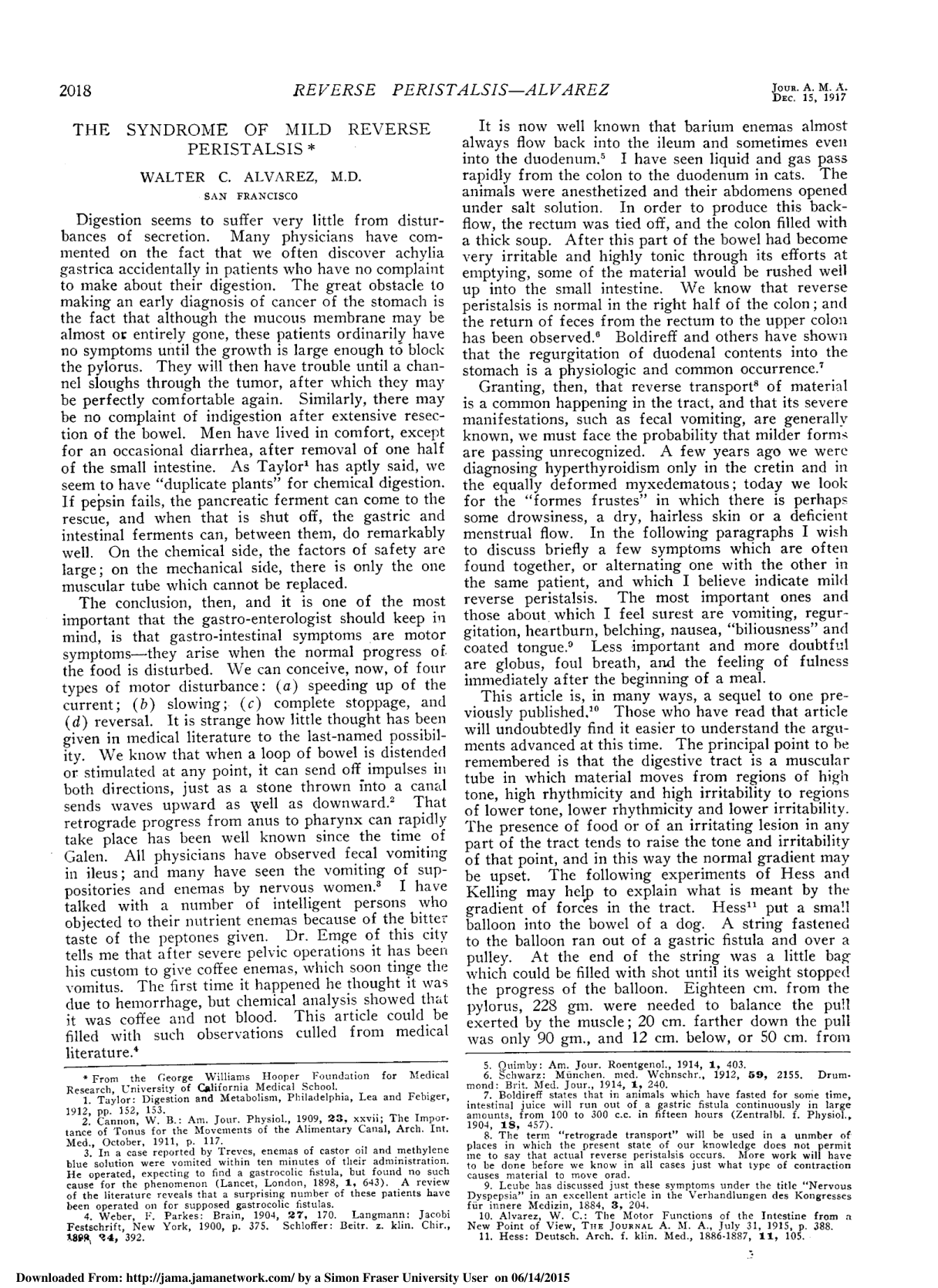 Cover for The Syndrome Of Mild Peristalsis