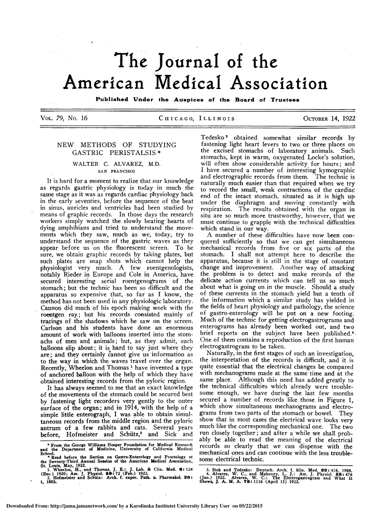 Cover for New Methods Of Studying Gastric Peristalsis