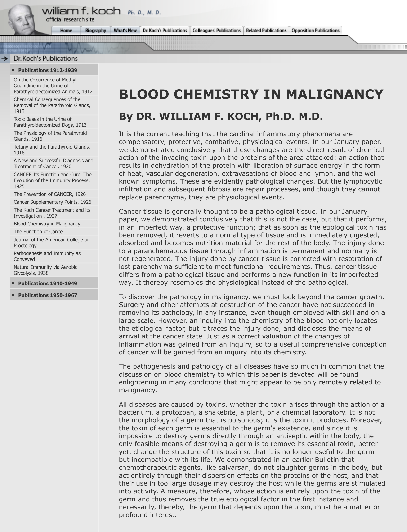 Cover for Blood Chemistry In Malignancy