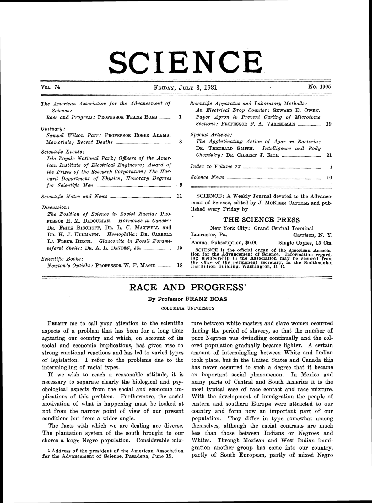 Cover for Race And Progress