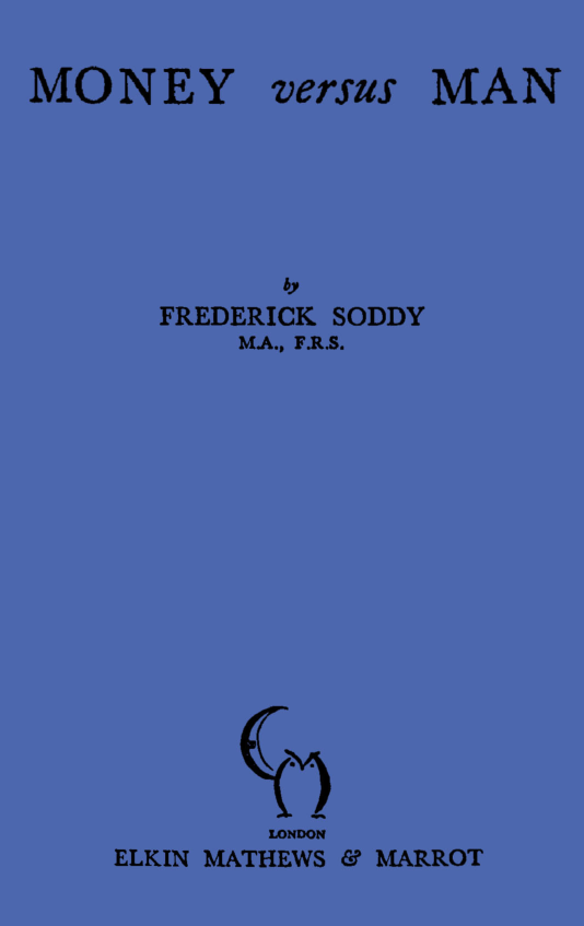 Cover for Money Versus Man