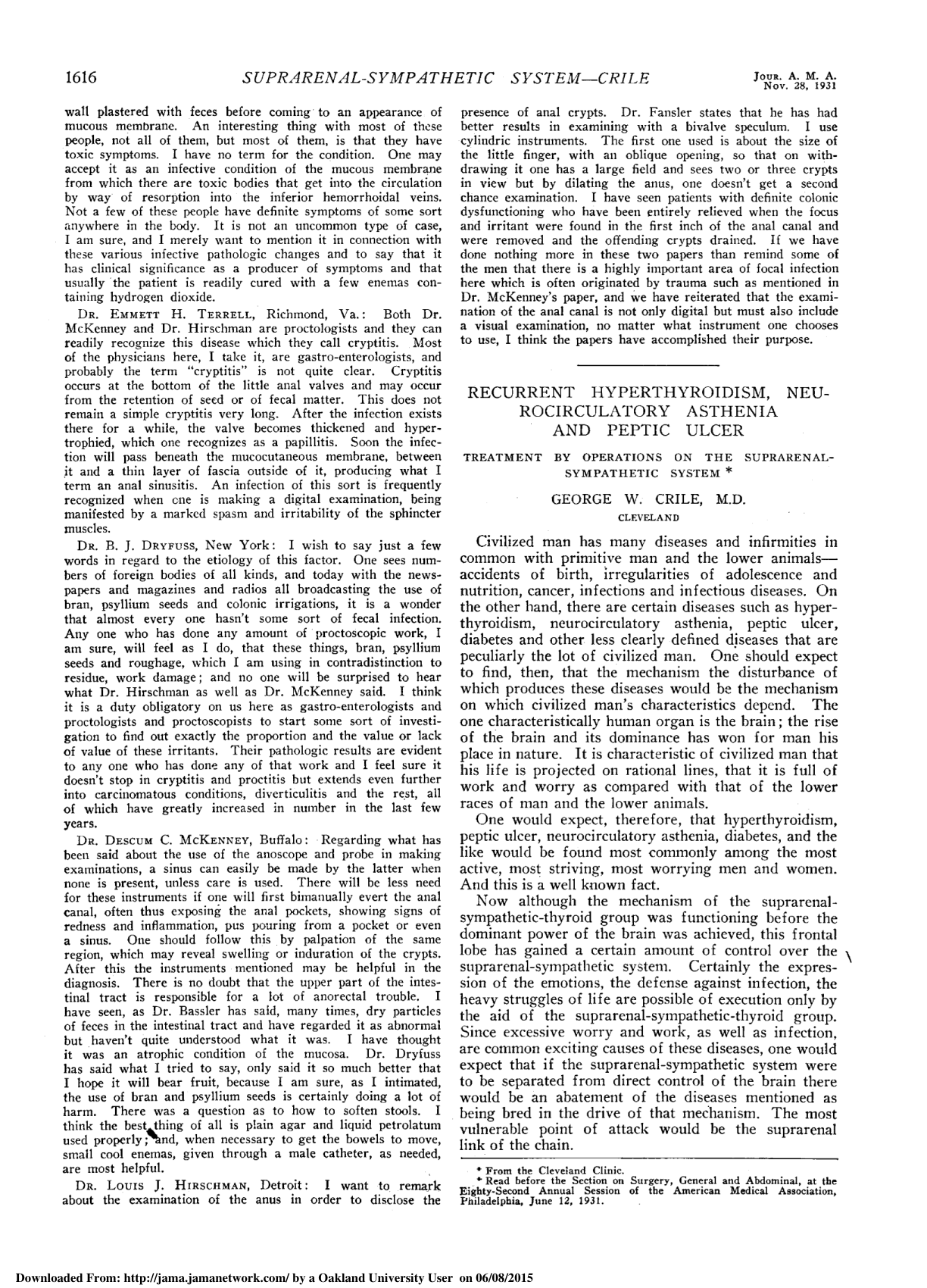 Cover for Recurrent Hyperthyroidism, Neurocirculatory Aqsthenia And Peptic Ulcer