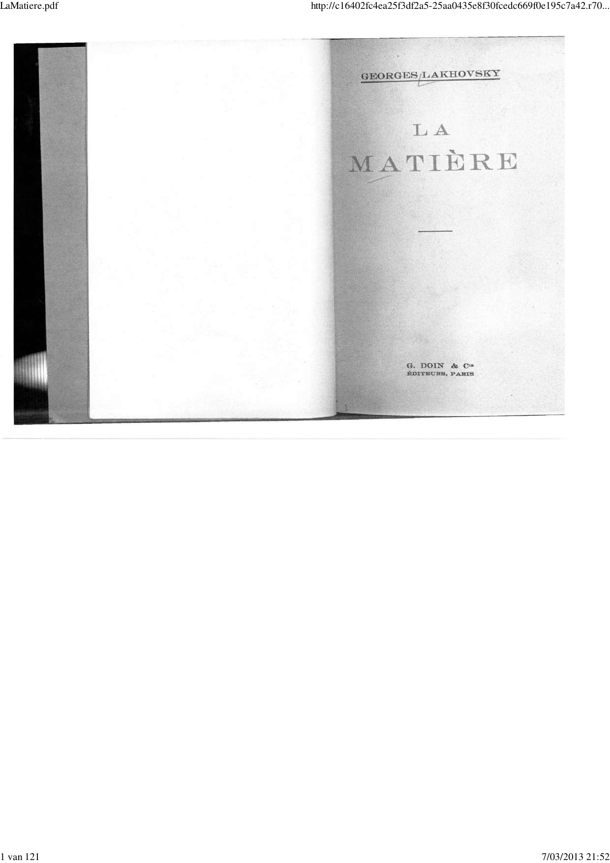 Cover for La Matiere