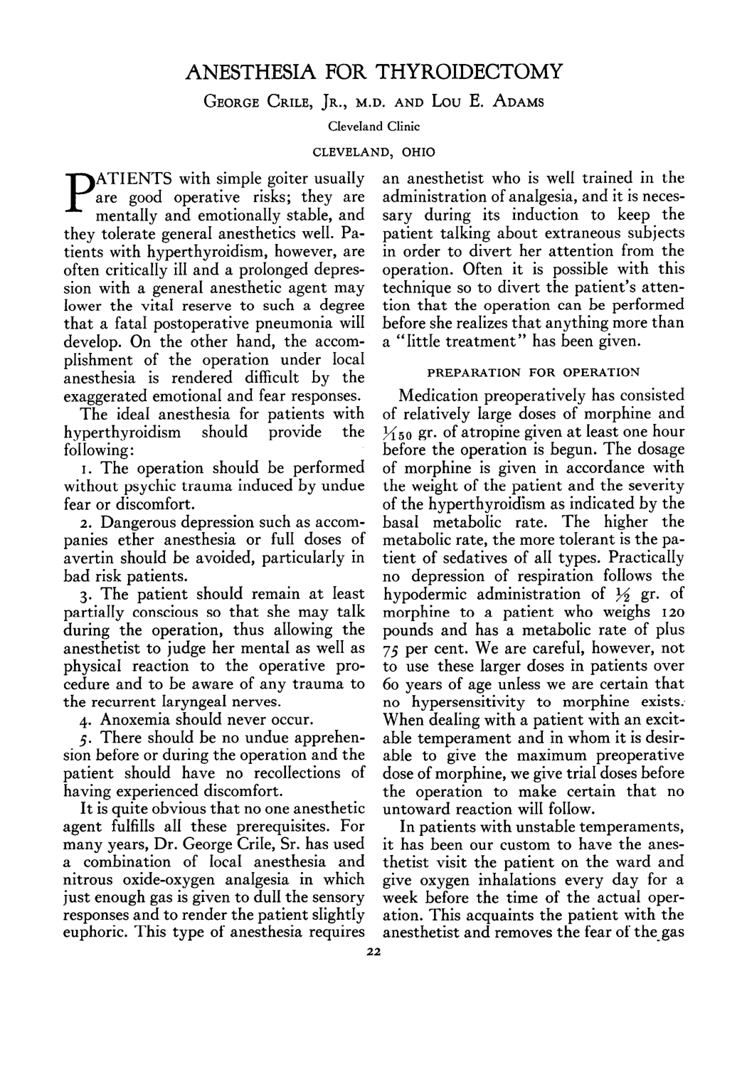 Cover for Anesthesia For Thyroidectomy