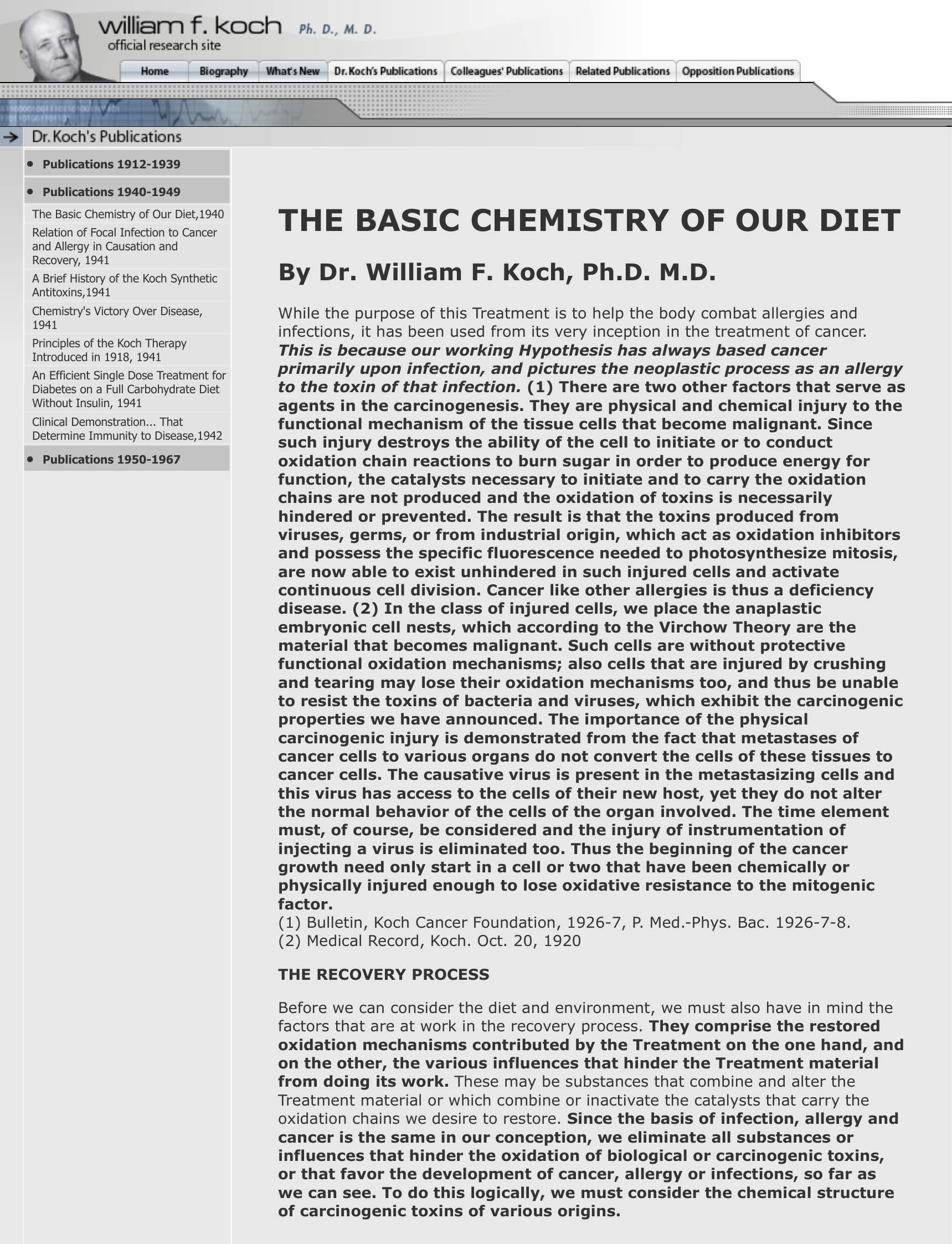 Cover for The Basic Chemistry Of Our Diet