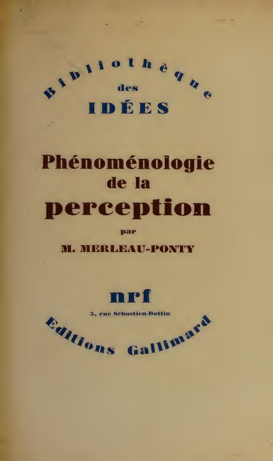 Cover for Phénoménologie De La Perception