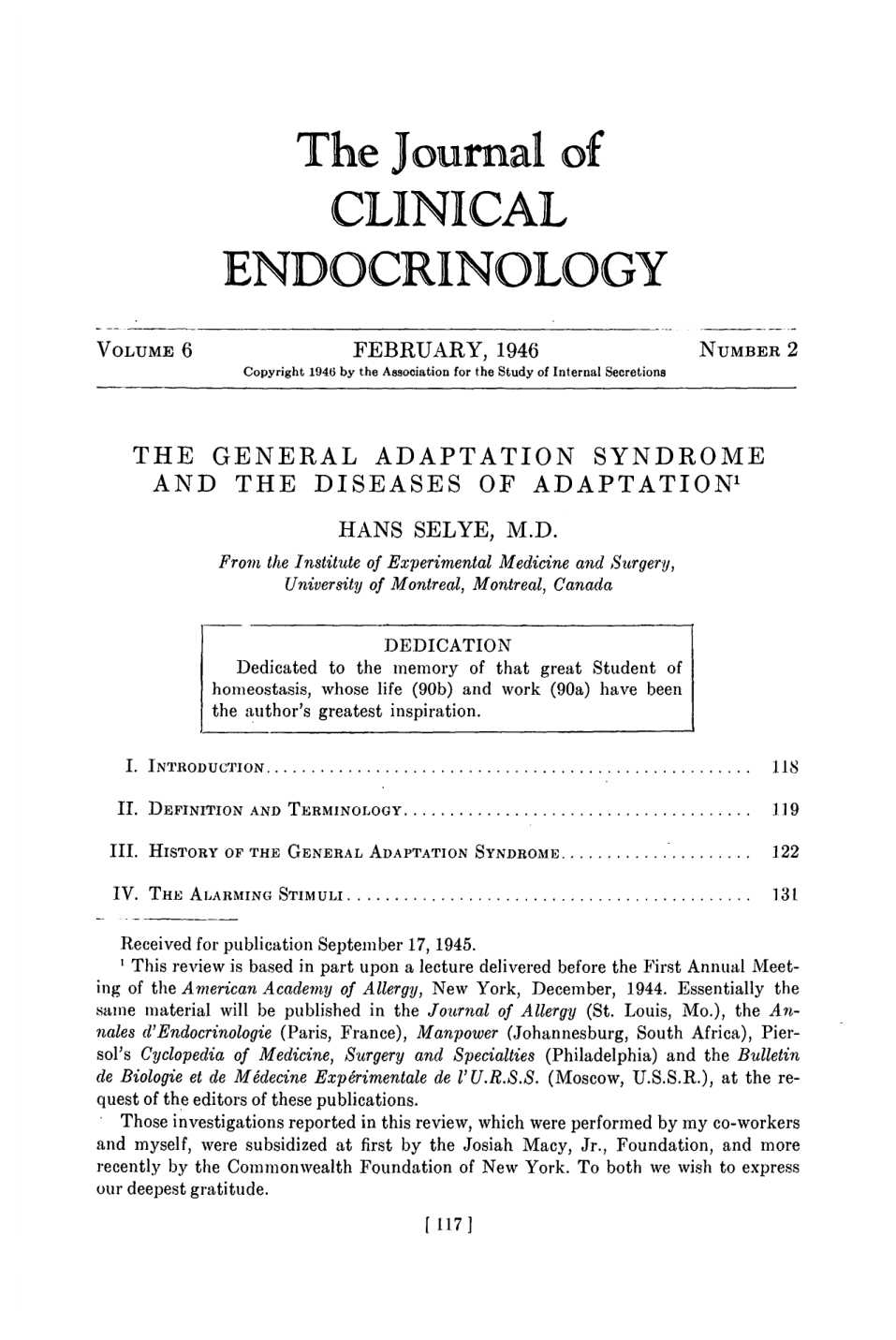 Cover for The General Adaptation Syndrome And The Diseases Of Adaptation