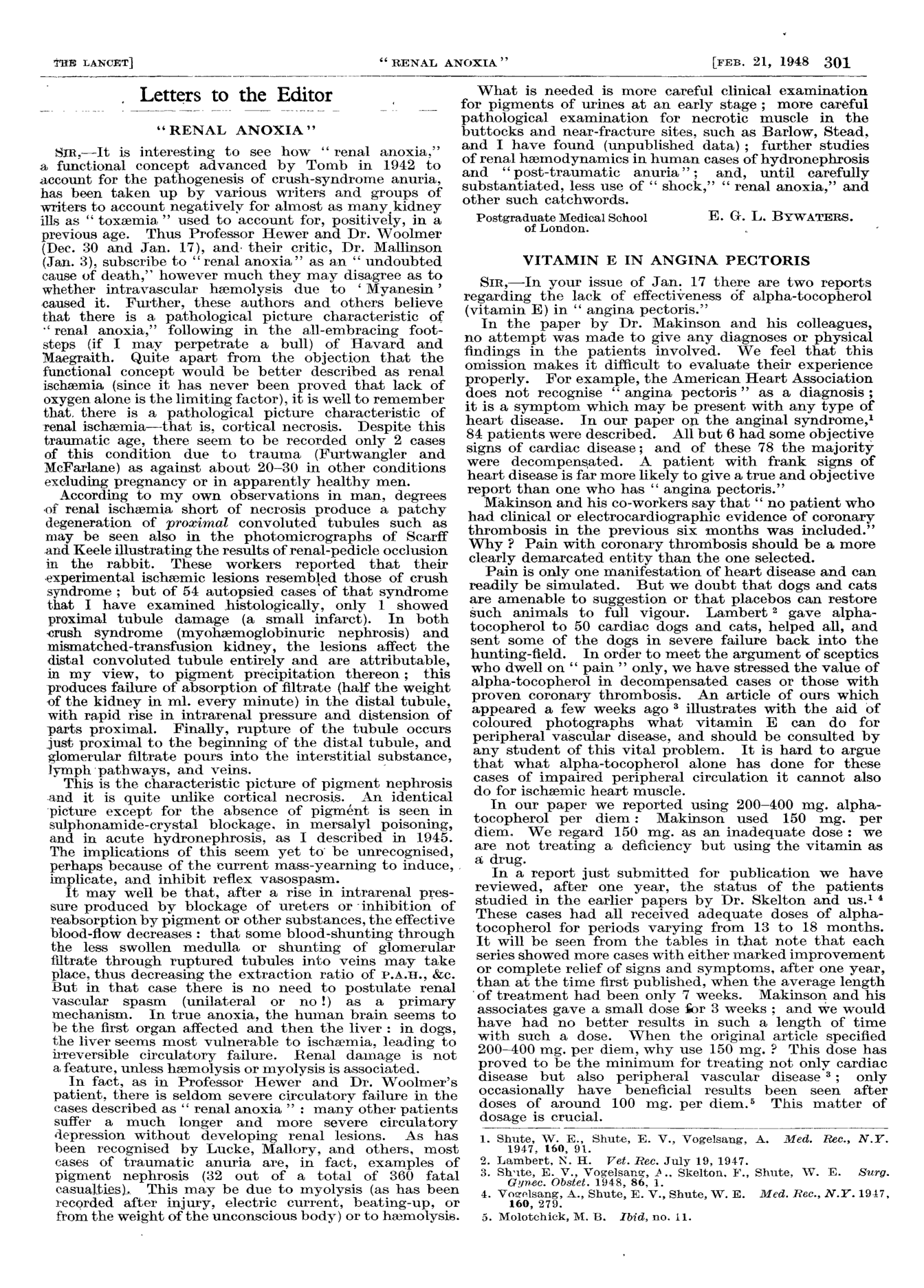 Cover for Vitamin E In Angina Pectoris