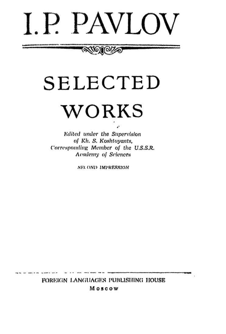 Cover for Selected Works