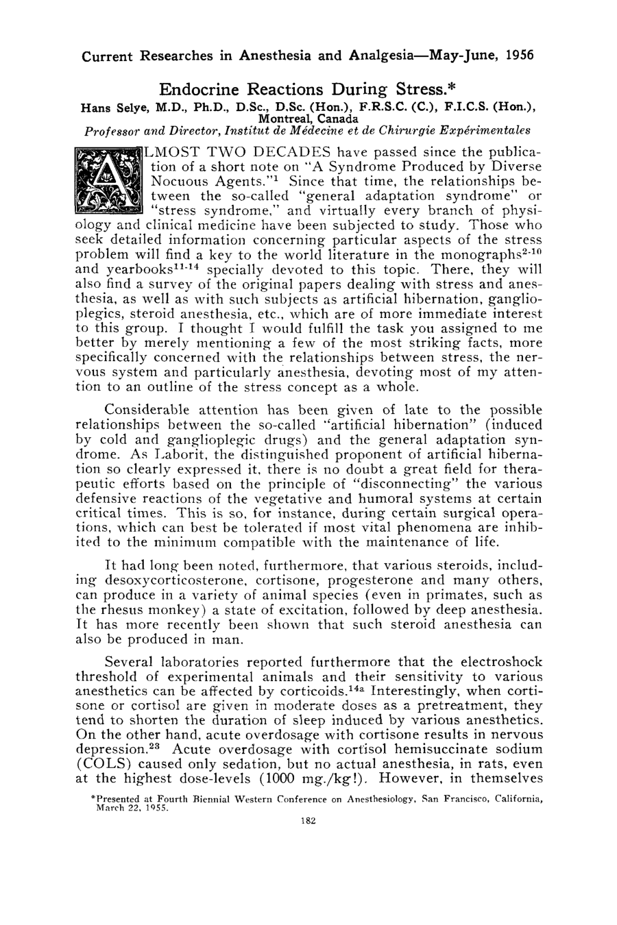 Cover for Endocrine Reactions During Stress