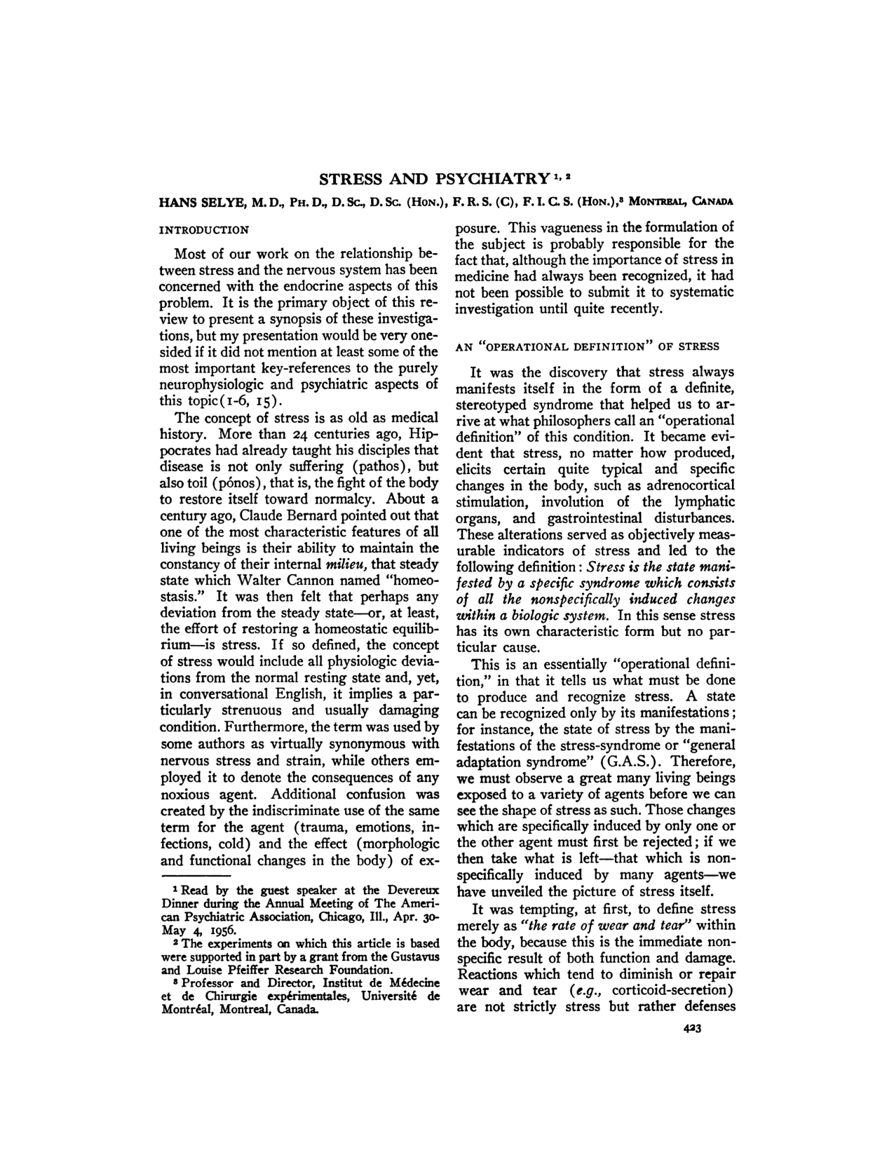 Cover for Stress And Psychiatry