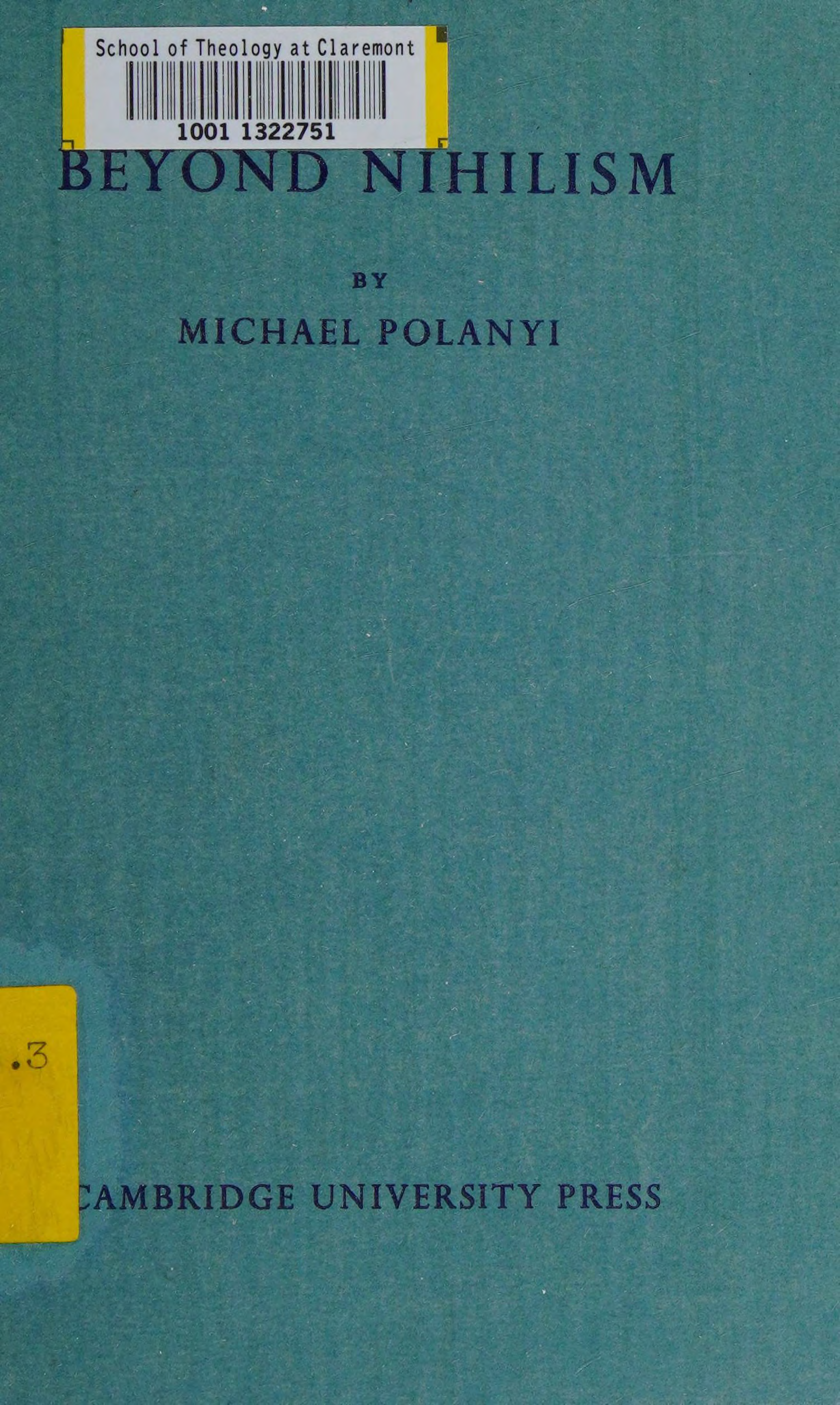 Cover for Beyond Nihilism