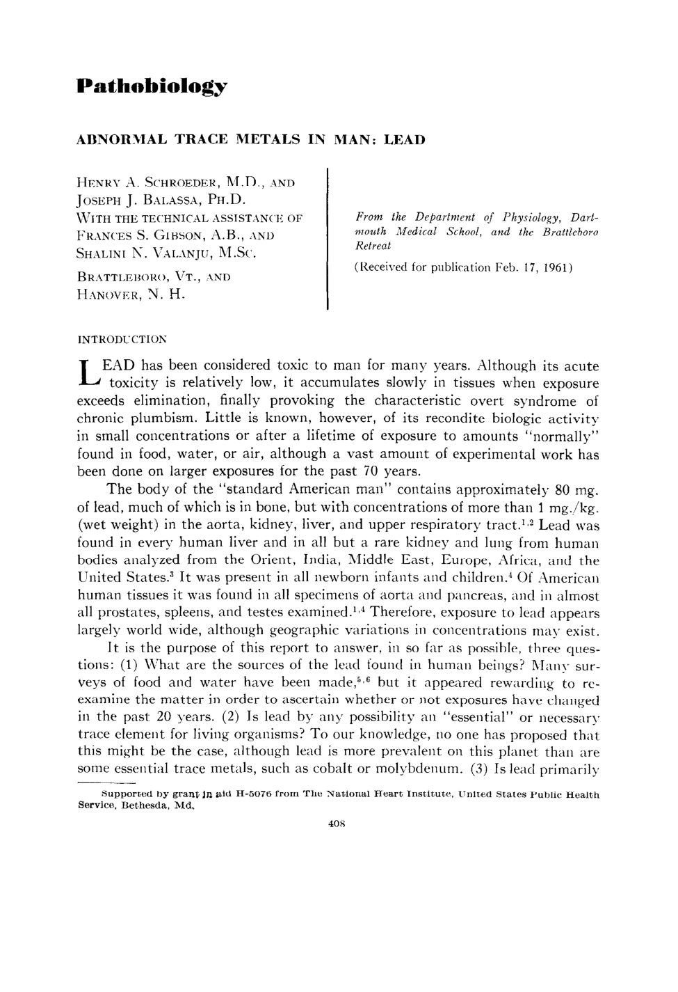 Cover for Abnormal Trace Metals In Man, Lead