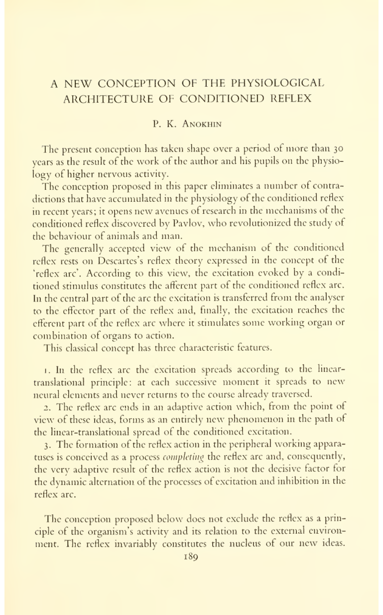 Cover for A New Conception Of The Physiological Architecture Of Conditioned Reflex