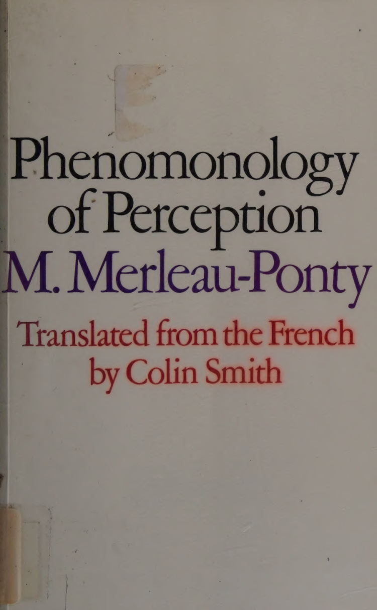 Cover for Phenomenology Of Perception