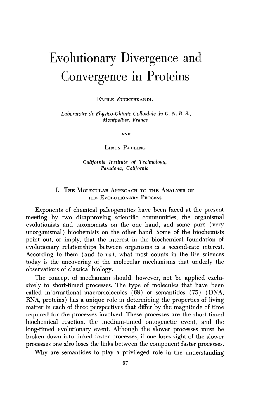 Cover for Evolutionary Divergence And Convergence In Proteins