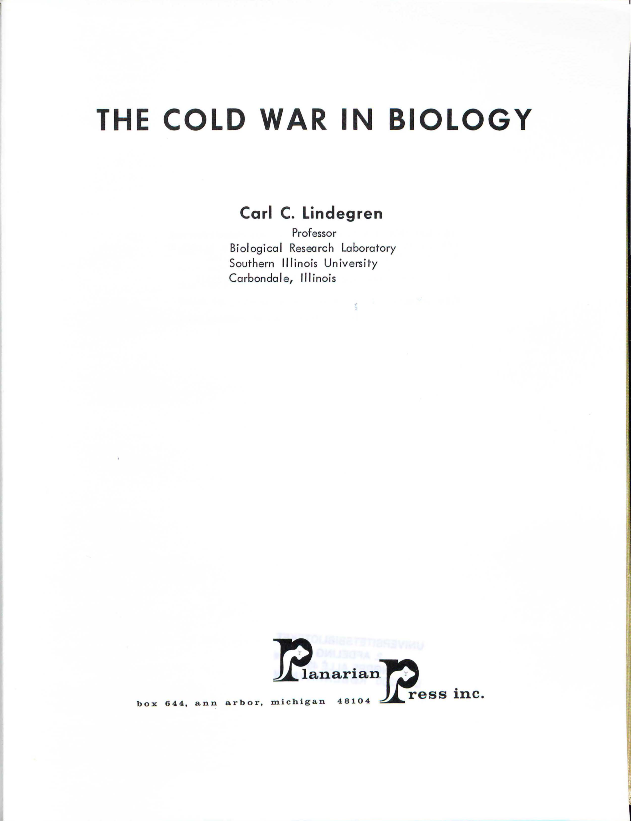 Cover for The Cold War In Biology