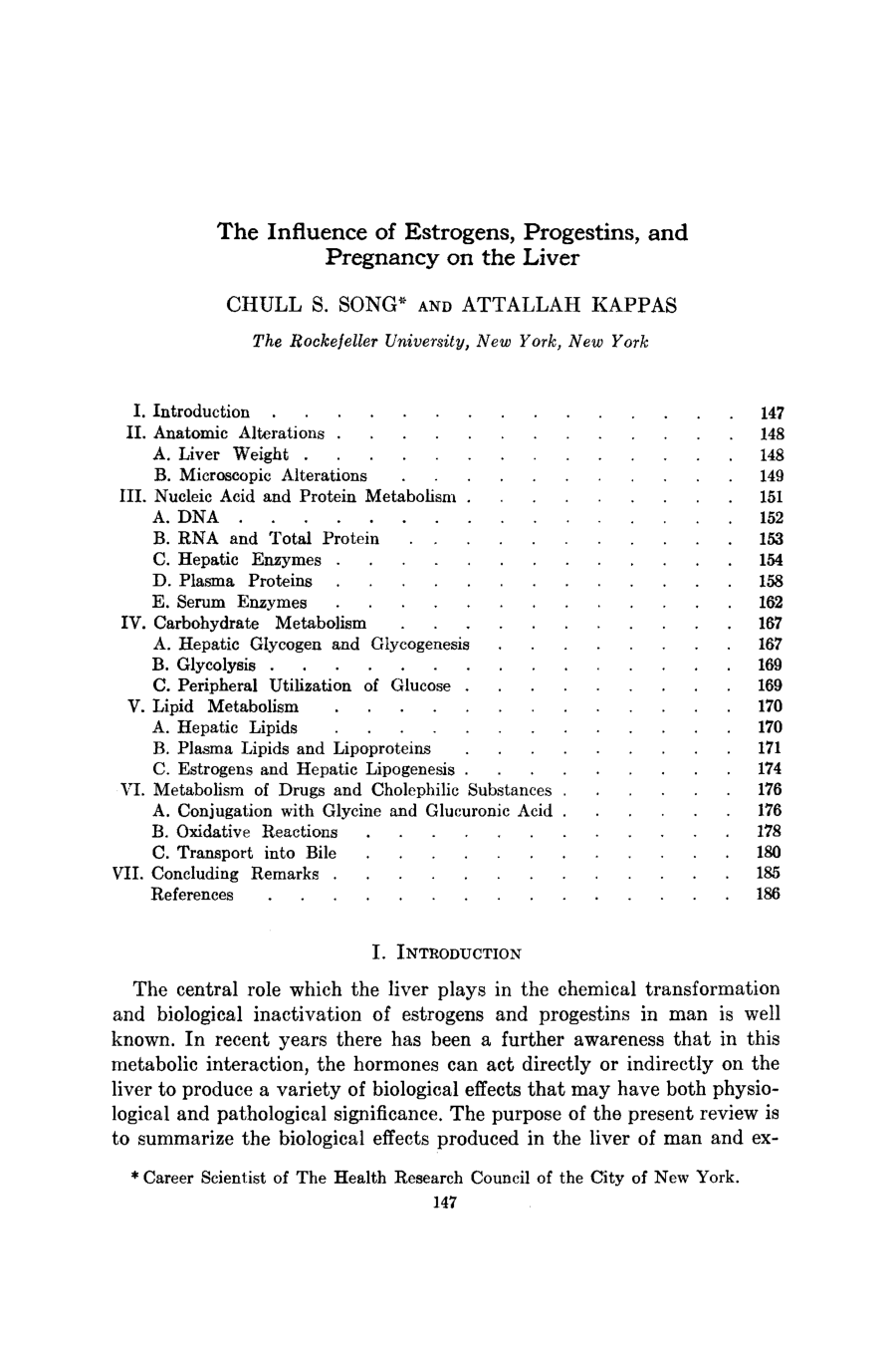 Cover for The Influence Of Estrogens, Progestins, And Pregnancy On The Liver
