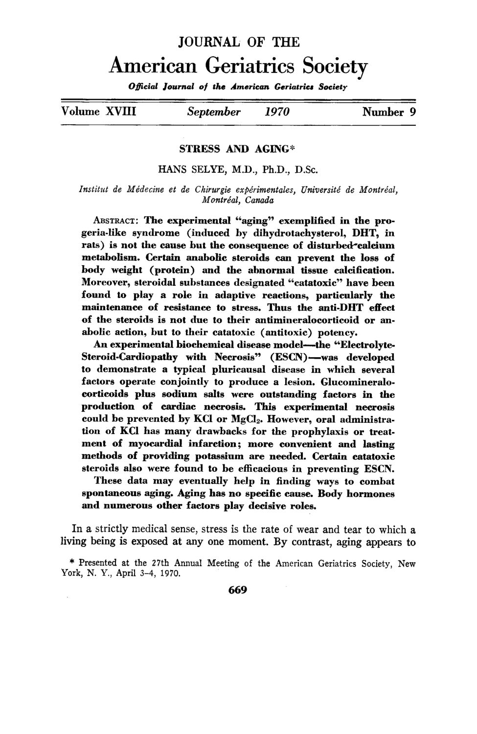 Cover for Stress And Aging