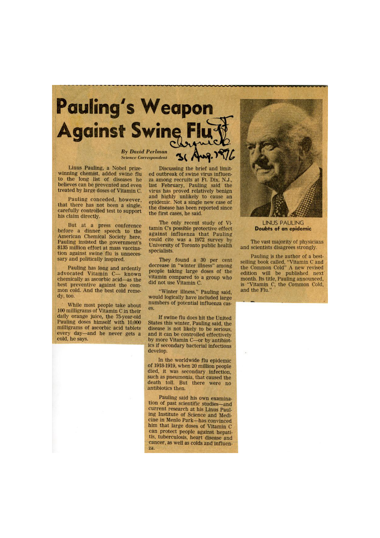 Cover for On Fighting Swine Flu