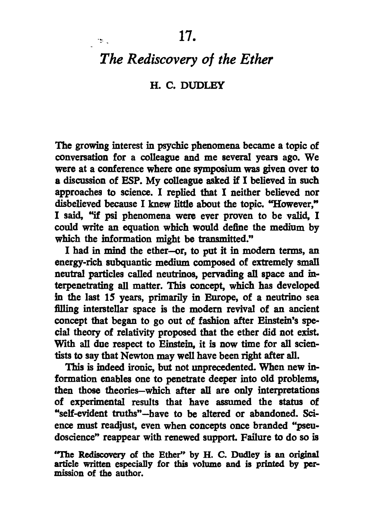 Cover for The Rediscovery of the Ether