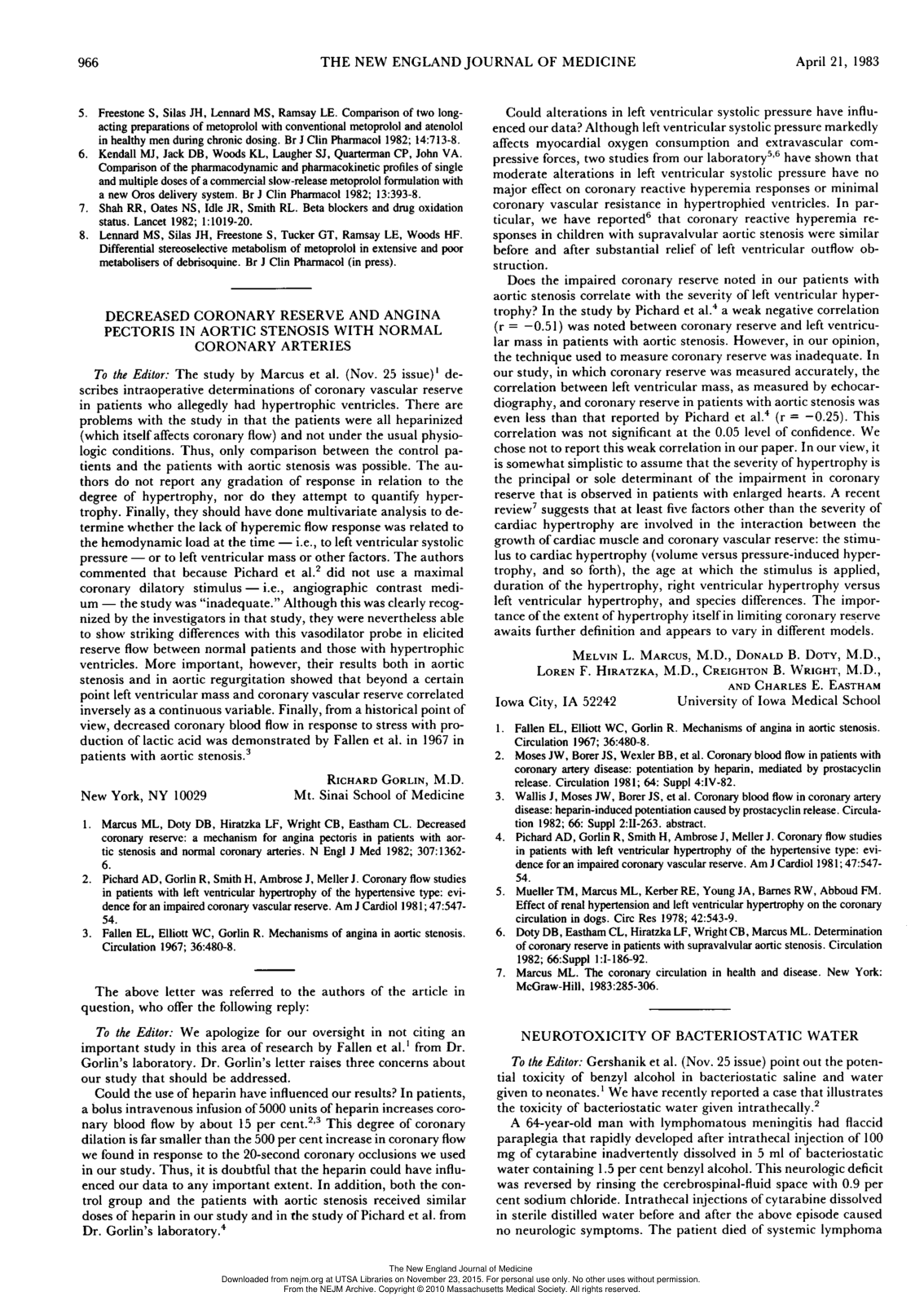 Cover for Neurotoxicity Of Bacteriostatic Water