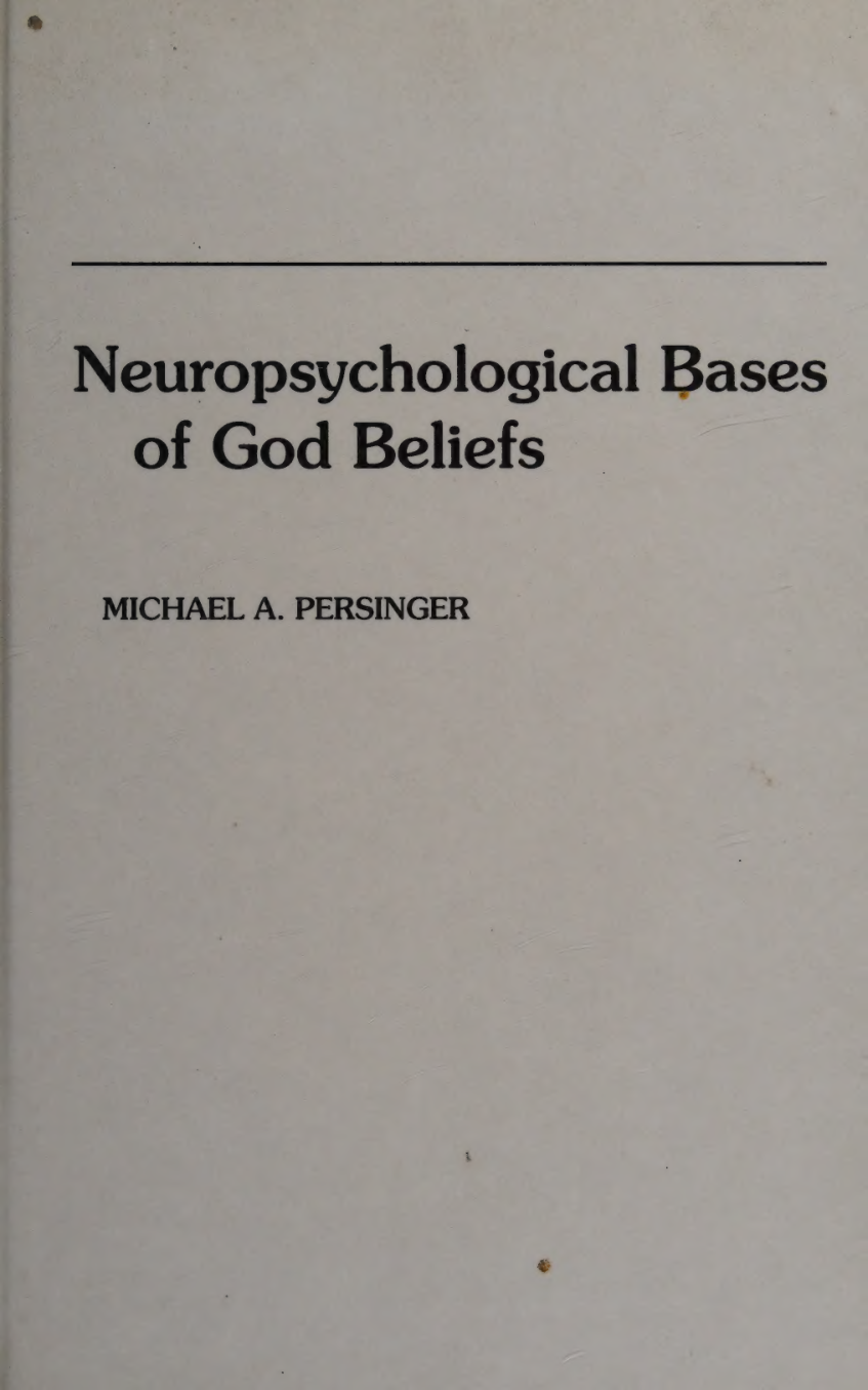 Cover for Neuropsychological Bases of God Beliefs