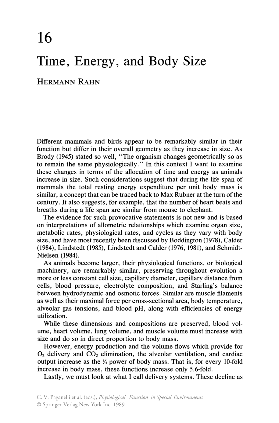 Cover for Time, Energy, And Body Size