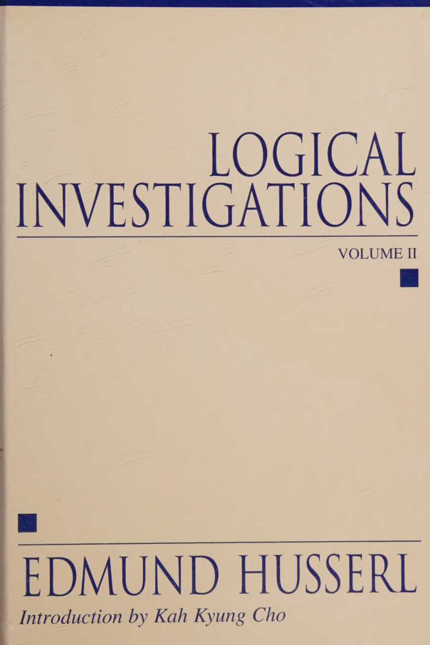 Cover for Logical Investigations
