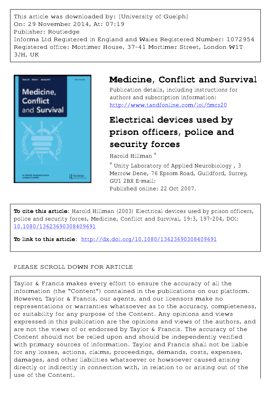 Cover for Electrical Devices Used By Prison Officers, Police And Security Forces