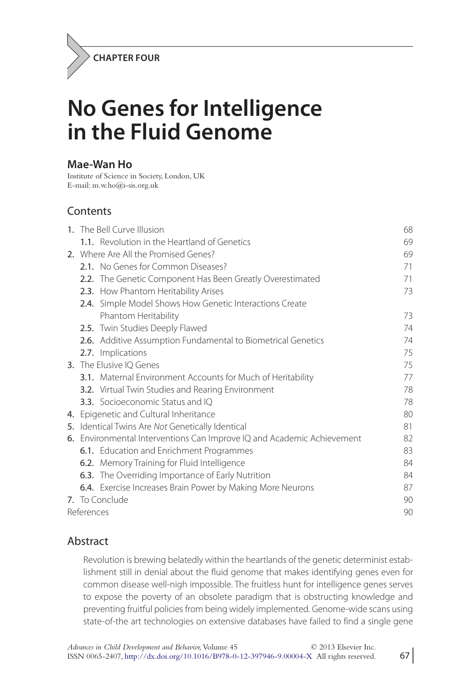 Cover for No Genes For Intelligence